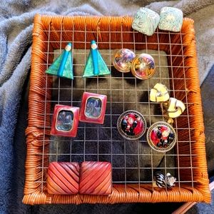 Vintage costume clip-on earrings